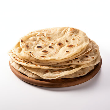 Chapati Isolated on white background
