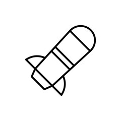 Missile outline icons, minimalist vector illustration ,simple transparent graphic element .Isolated on white background