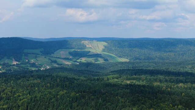 Beautiful Landscape Mountains Lesko Aerial View Poland