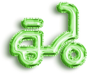 Moped Green Foil Balloon Icon