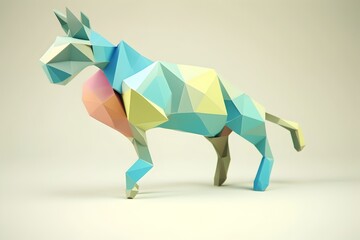 Low Poly Zebra: Playful Pastel Abstract 3D Art
