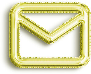 Mail Opened Yellow Foil Balloon Icon