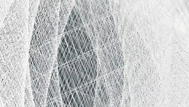 Futuristische Netzstruktur mit dynamischer Linienf&uuml;hrung in moderner &Auml;sthetik, Technologie- und Kreativprojekte in der digitalen Welt, 3D-Illustration, Wissenschaft, Forschung, Konstruktion, wei&szlig;