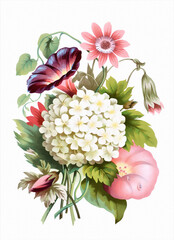 Colorful Bouquet of Flowers. Digital Art
