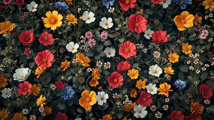 Fototapeta na wymiar Flower Seamless Pattern 8K Realistic Lighting