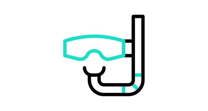 scuba diving equipment icon animation video