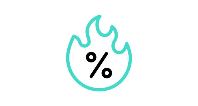 drop on fire icon animation video