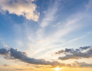 Obraz premium 夕方に見上げると見えるエモい空