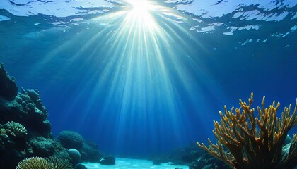 Naklejka premium 水中で撮影した海の中