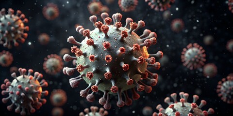 bacteria virus 3d illustration