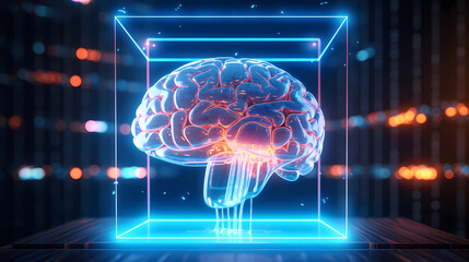 Background brain synapse scan illustration concept technology, system abstract, artificial medicine background brain synapse scan