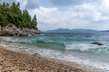 Seascape. Croatia Adriatic sea. Selective focus