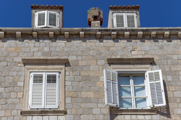 Obraz premium Facade of the house. Dubrovnik. Selective focus