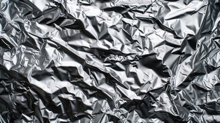 Detailed close up of a shiny tin foil sheet, suitable for various projects