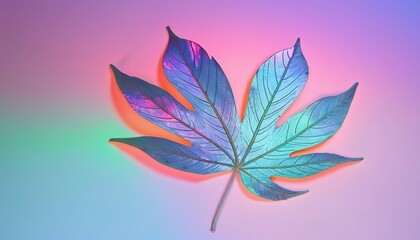 Aesthetic holographic leaf shadow background