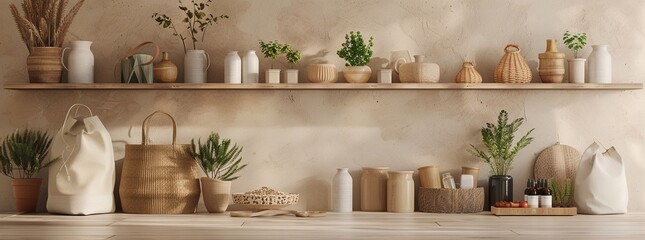 Obraz na płótnie Canvas Develop a sleek interface for a modern online marketplace specializing in sustainable products, 3D render