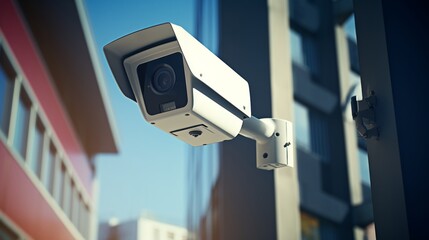 security camera on a wall