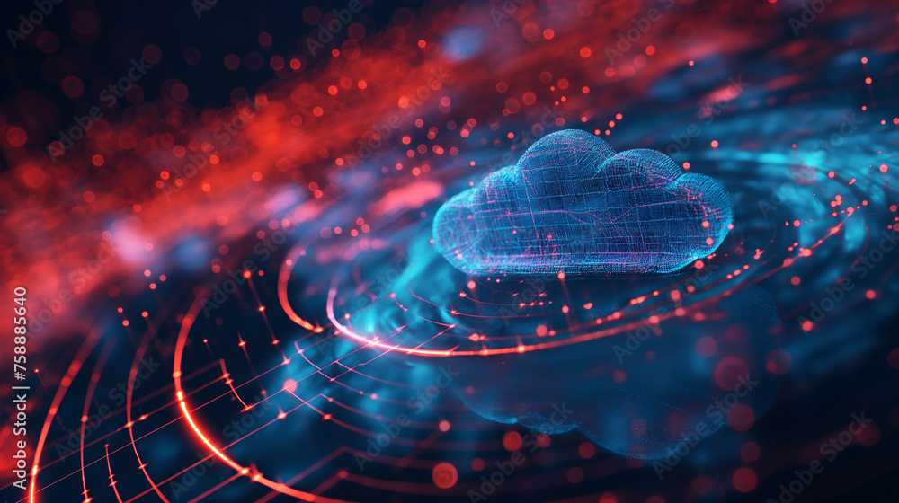 Aufkleber the abstract background of cloud networking solutions paves the way for future-ready connectivity an