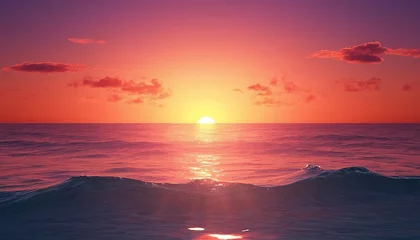 Rolgordijnen Heart sunset wallpaper, ocean design © Ionela