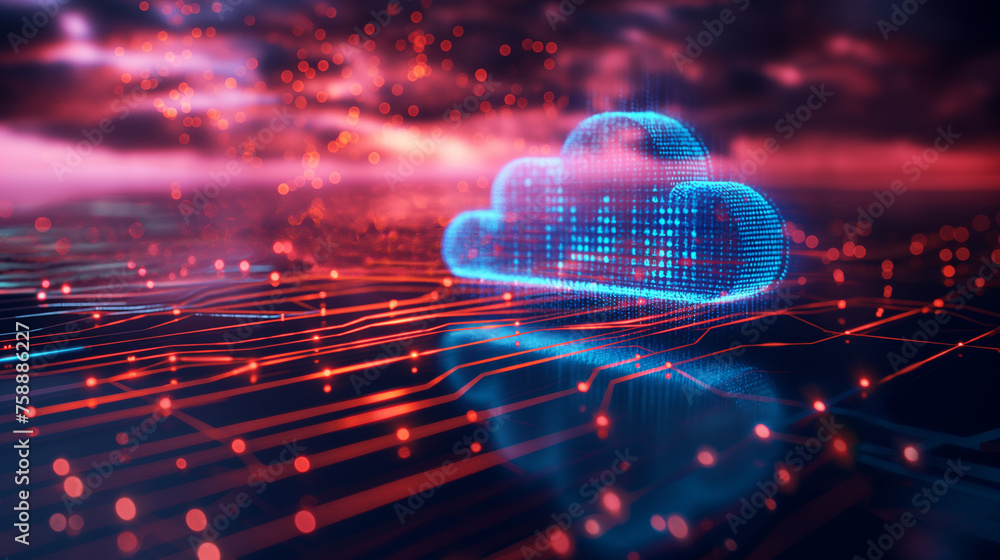 Aufkleber the abstract background of cloud networking solutions paves the way for future-ready connectivity an