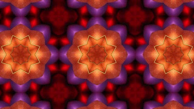 Gorgious kaleidoscope of color in the style of the abstract composition for meditation or disco clubs. Seamless loop