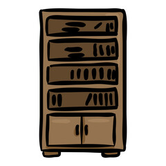 Bookshelf - Hand Drawn Doodle Icon