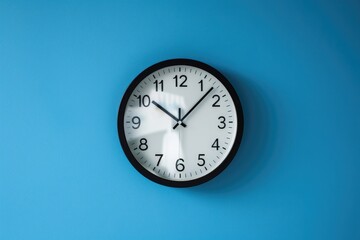 Vintage wall clock on a blue background