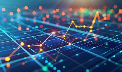 Renewable Resurgence, Macro View of Solar Panel Texture Amid Financial Insights