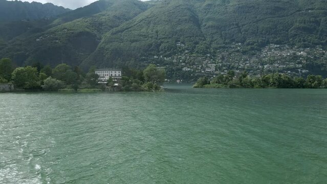 Aerial view of Brissago Island at lago Maggiore during daytime, switzerland