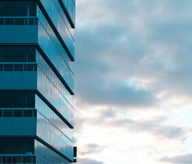 Low angle view a modern building against the sky
