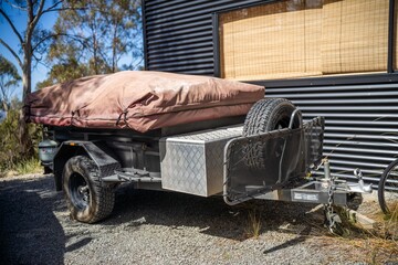 camper trailer parked packed up