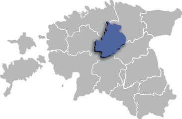 Järvamaa COUNTY OR DEPARTMENT MAP STATE OF ESTONIA 3D ISOMETRIC MAP