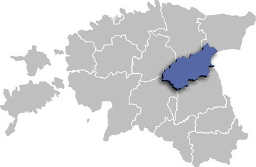 JOGEVA COUNTY OR DEPARTMENT MAP STATE OF ESTONIA 3D ISOMETRIC MAP