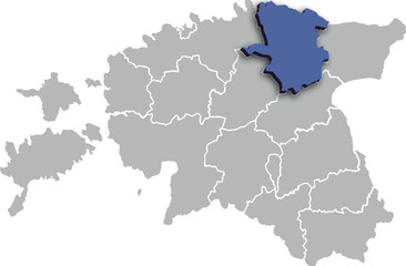 Lääne Virumaa COUNTY OR DEPARTMENT MAP STATE OF ESTONIA 3D ISOMETRIC MAP
