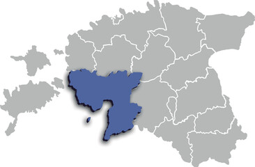PÄRNUMAA COUNTY OR DEPARTMENT MAP STATE OF ESTONIA 3D ISOMETRIC MAP