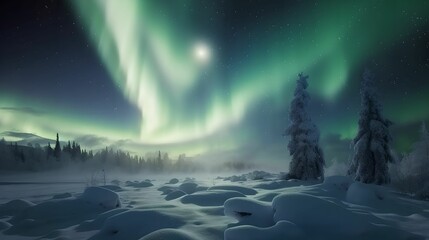 Scandinavian Northern Lights Spectacle, landscape, aurora borealis, natural wonder, celestial display