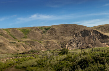 Farm lands and bad lands Kneehill County Alberta Canada