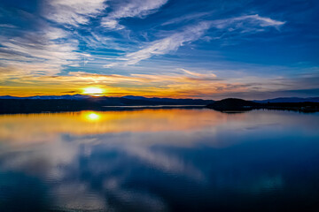 Sunset on Coeur d'Alene Lake from Coeur d'Alene Lake Drive Bike Path