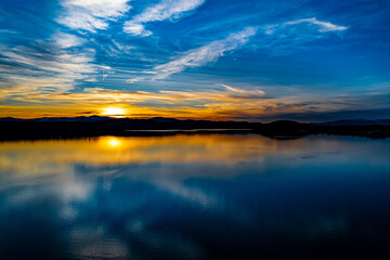 Sunset on Coeur d'Alene Lake from Coeur d'Alene Lake Drive Bike Path