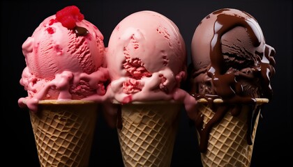 cherry, cup, delicious, candy, ice, pastry, baked, bakery, strawberry, ice cream