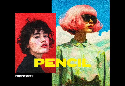 Artistic Pencil Drawing Poster Photo Effect Mockup With Generative AI Preview