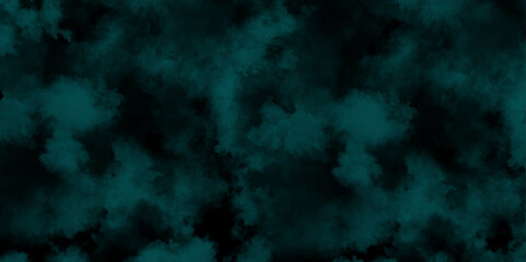 abstract cloud and vapor texture background. Black and Green smoke aquarelle smudge illustration smooth grungy smokey light pastel colors ink glow. Teal color powder explosion 