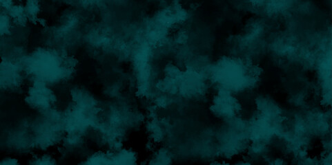 abstract cloud and vapor texture background. Black and Green smoke aquarelle smudge illustration smooth grungy smokey light pastel colors ink glow. Teal color powder explosion	