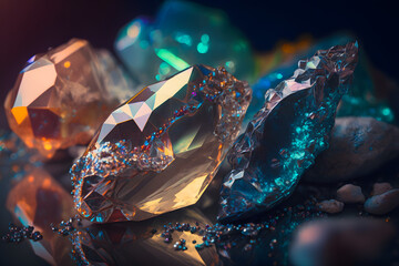 Natural mineral crystalline ferruginous pyrite sulfide grade quartz raw crystalline pyrite diamond in nature quarry.  - obrazy, fototapety, plakaty