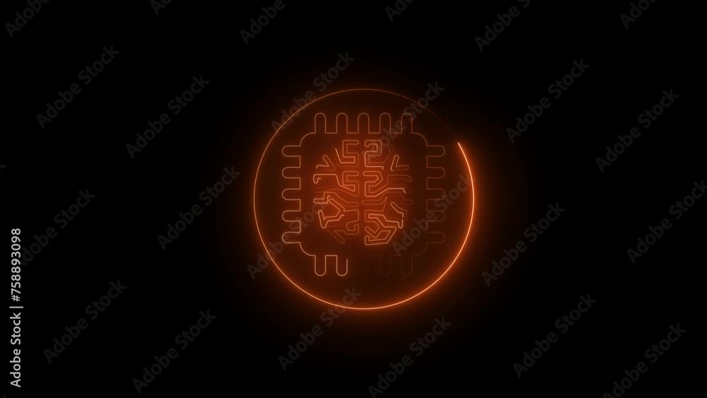 Aufkleber artificial intelligence (ai) brain animation, data mining, deep learning modern computer technologie