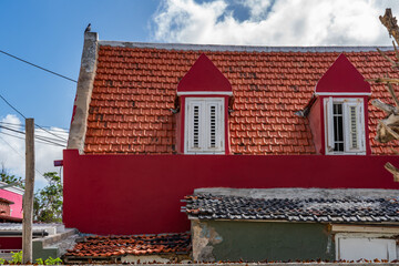 Walking around Petermaai, Caribbean island of Curacao 