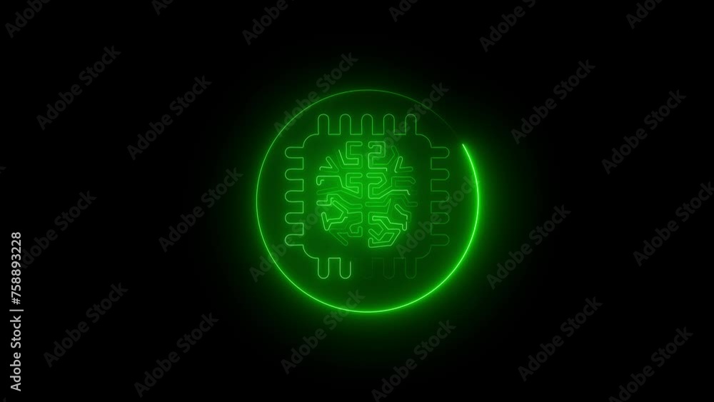Aufkleber artificial intelligence (ai) brain animation, data mining, deep learning modern computer technologie