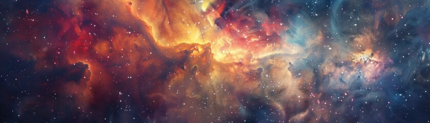 Nebulae canvas merging with wormholes - obrazy, fototapety, plakaty
