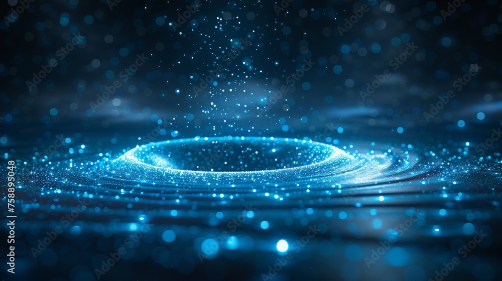Poster Big data or sales funnel concept in the form of planets, stars, and the universe, composed of points, lines, and shapes in the form of planets, stars, and the universe. As a modern, it can be used