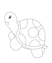 Tortoise coloring book page for kids